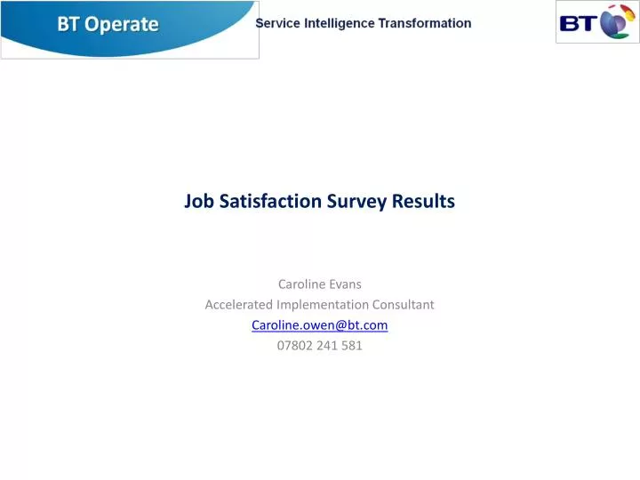 job satisfaction survey results