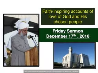Friday Sermon December 17 th , 2010