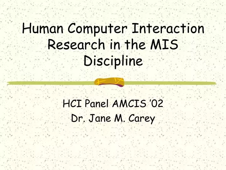 human computer interaction research in the mis discipline