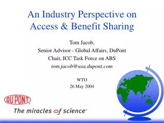 An Industry Perspective on Access &amp; Benefit Sharing