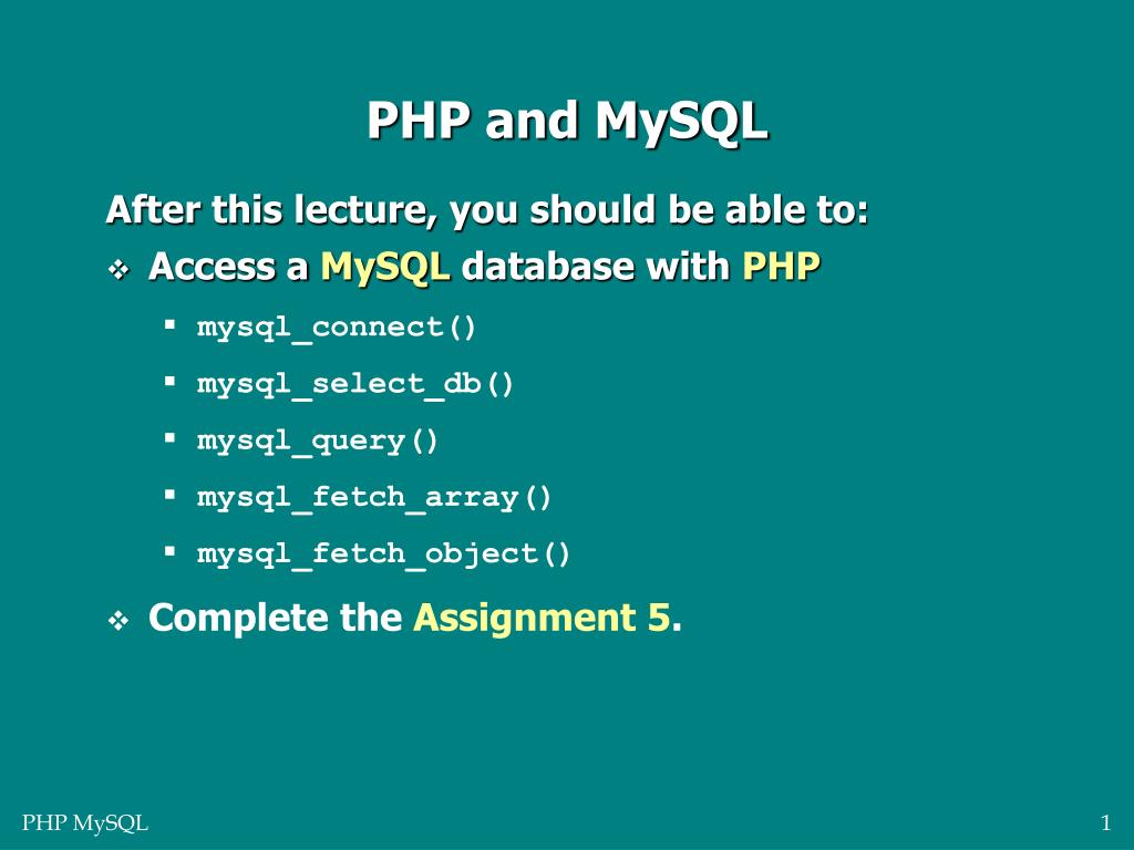 PPT - PHP and MySQL PowerPoint Presentation, free download - ID:1718822