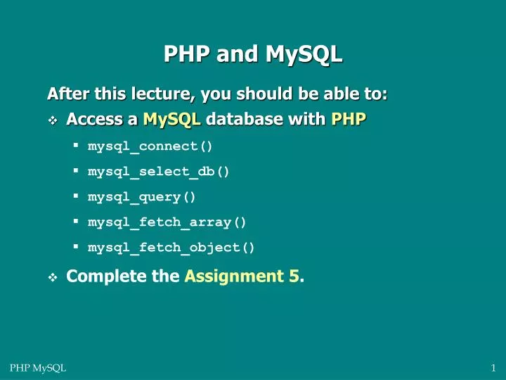 php and mysql