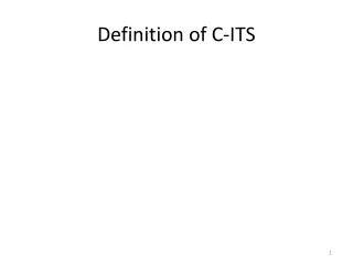 Definition of C-ITS