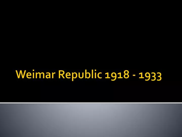 weimar republic 1918 1933