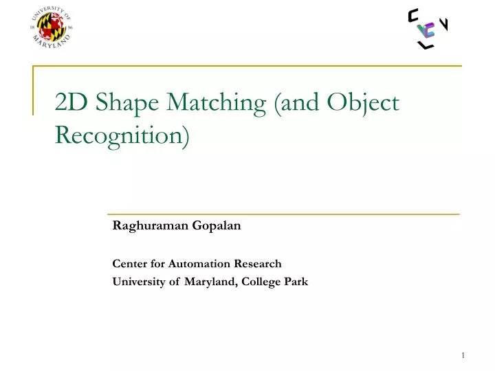 2d shape matching and object recognition