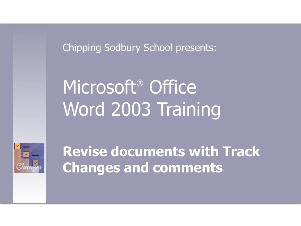 PPT - Microsoft ® Office Word 2003 Training PowerPoint Presentation ...