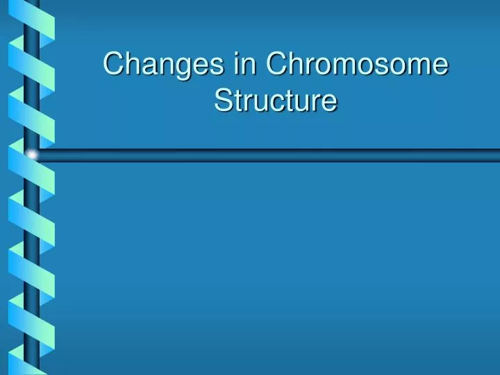 changes in chromosome structure