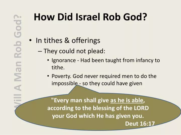 how did israel rob god