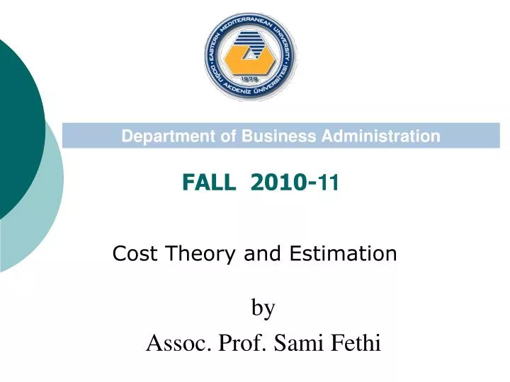 cost theory and estimation