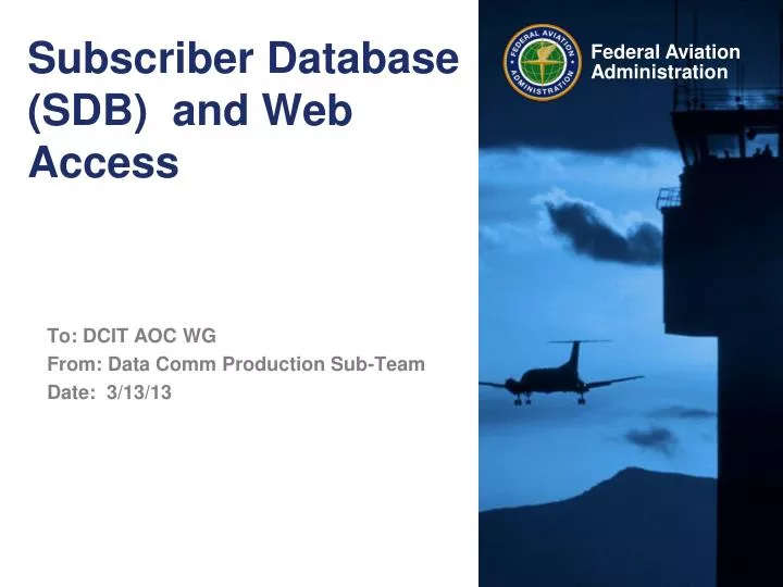 subscriber database sdb and web access