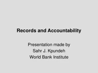 Records and Accountability