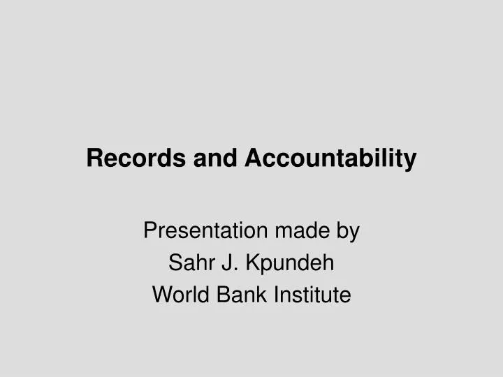 records and accountability