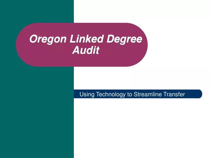 oregon linked degree audit