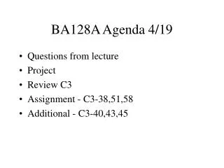 BA128A Agenda 4/19