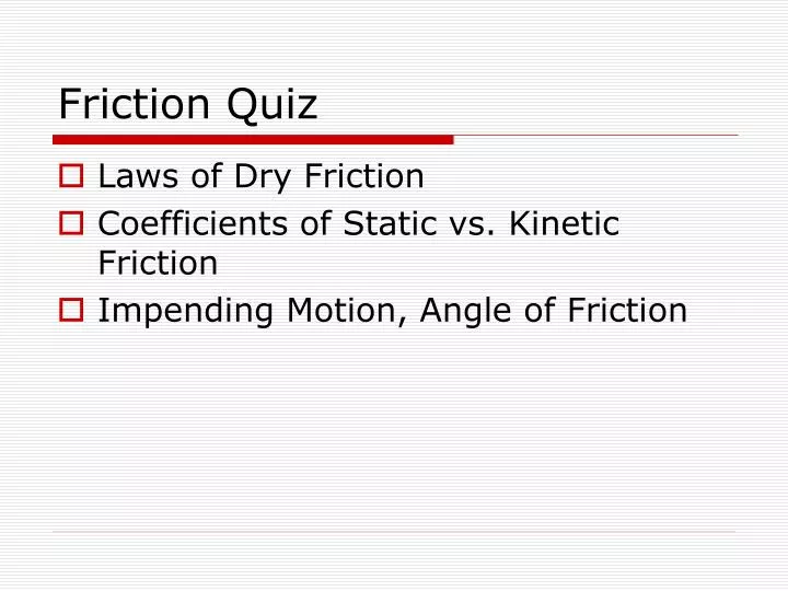 friction quiz
