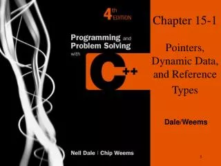 Chapter 15-1 Pointers, Dynamic Data, and Reference Types