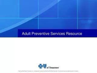 Adult Preventive Services Resource