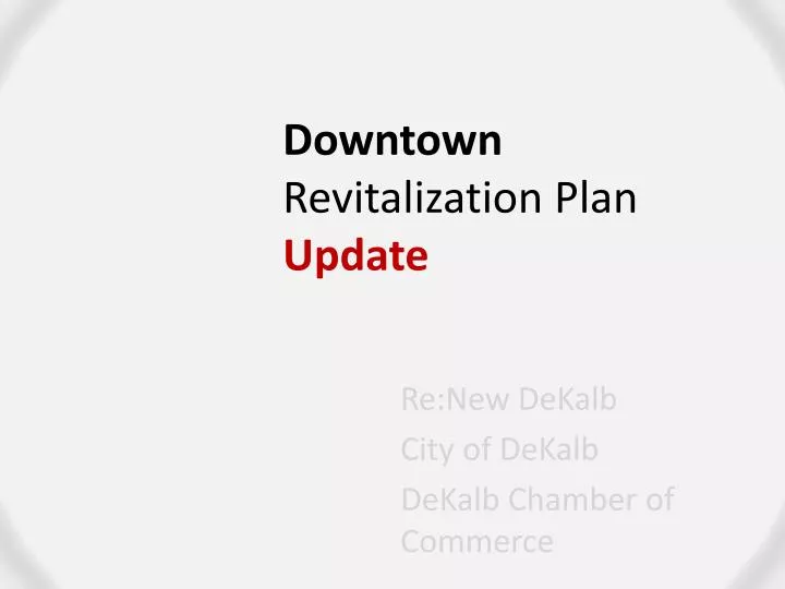 downtown revitalization plan update
