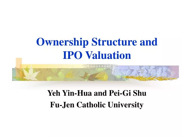 ownership structure and ipo valuation