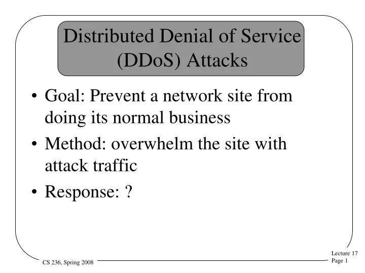 distributed denial of service ddos attacks