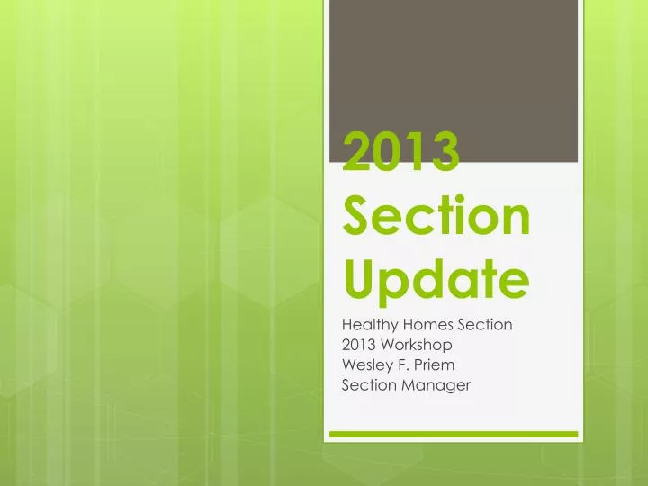 2013 section update