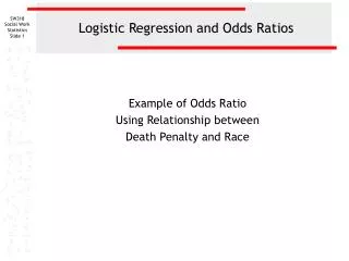 logistic regression and odds ratios