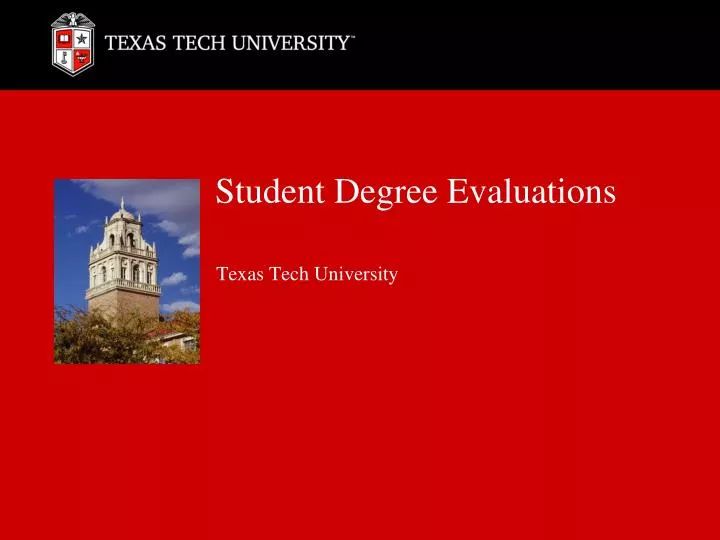 student degree evaluations
