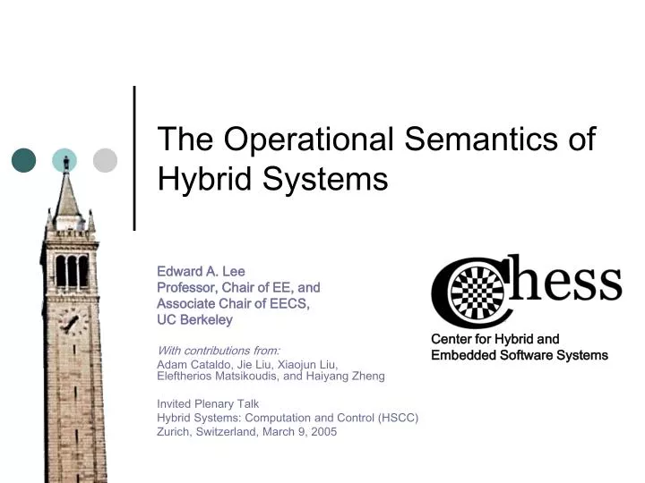 the operational semantics of hybrid systems