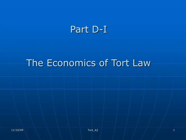 part d i the economics of tort law