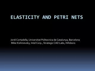 Elasticity and petri nets
