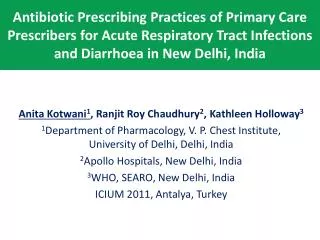 Antibiotic Prescribing Practices of Primary Care Prescribers for Acute Respiratory Tract Infections and Diarrhoea in Ne