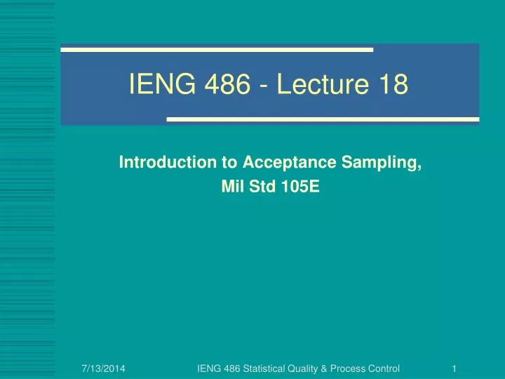 ieng 486 lecture 18