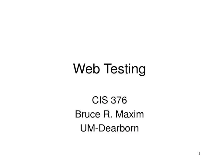 web testing