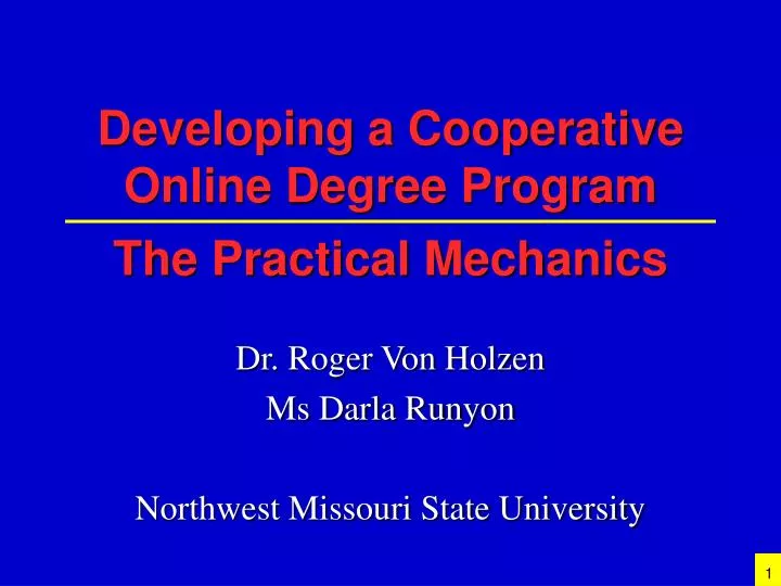 developing a cooperative online degree program the practical mechanics