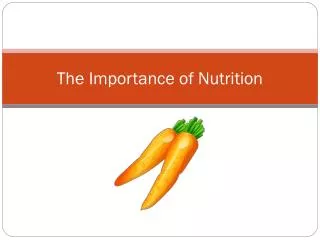 The Importance of Nutrition