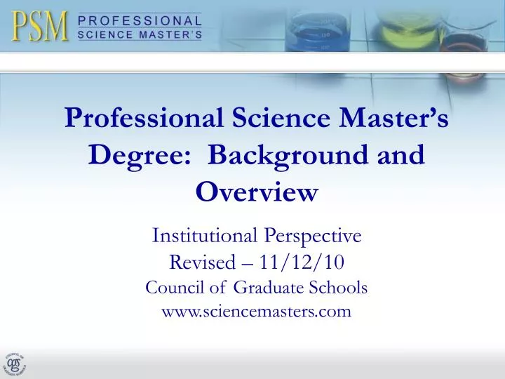 professional science master s degree background and overview