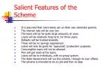 Salient Features of the Scheme