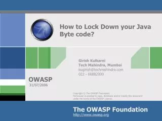 How to Lock Down your Java Byte code?