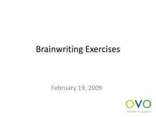 Brainwriting Exercises