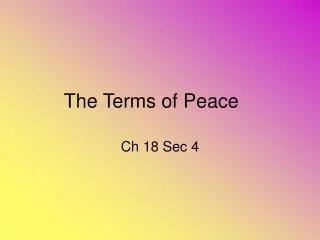 The Terms of Peace