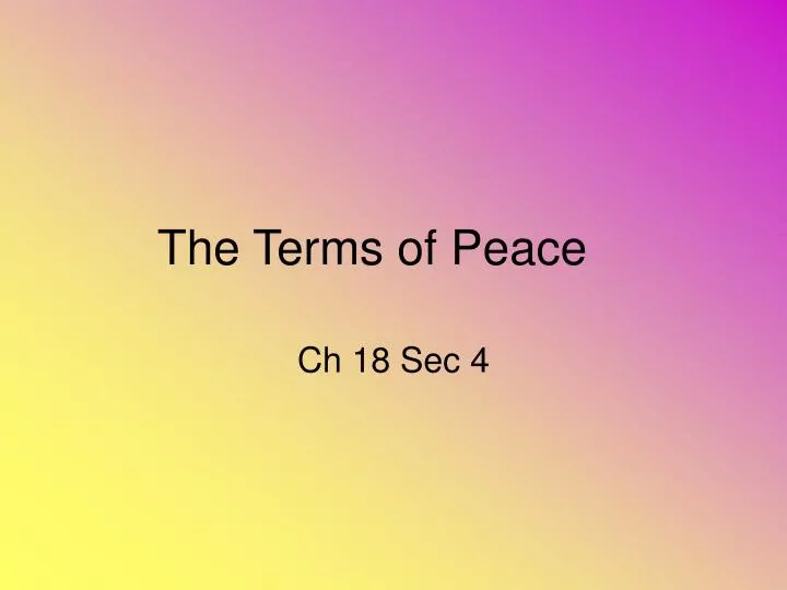 the terms of peace