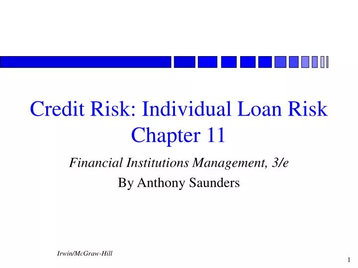 credit risk individual loan risk chapter 11