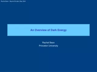 An Overview of Dark Energy