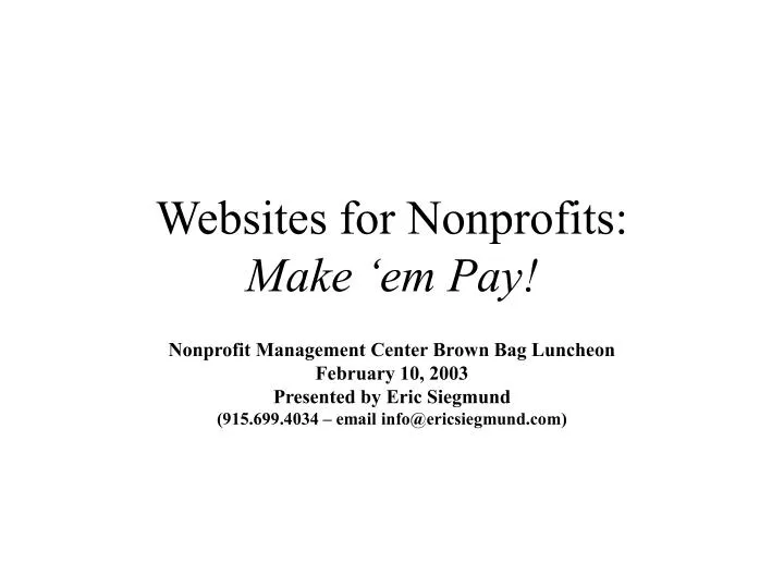 websites for nonprofits make em pay