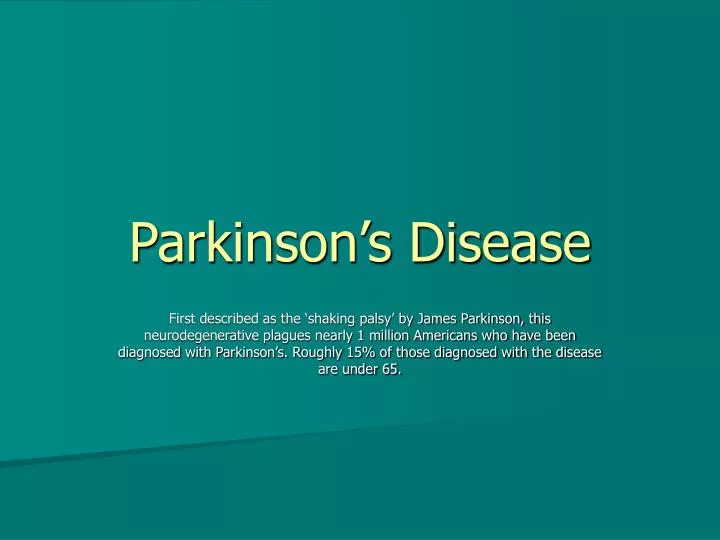 PPT - Parkinson’s Disease PowerPoint Presentation, Free Download - ID ...