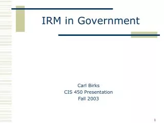 IRM in Government