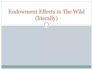 Endowment Effects in The Wild (literally)