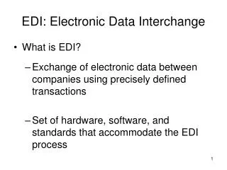 EDI: Electronic Data Interchange