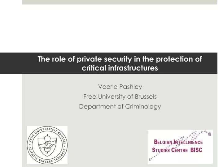 the role of private security in the protection of critical infrastructures
