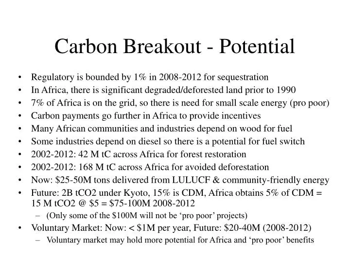 carbon breakout potential